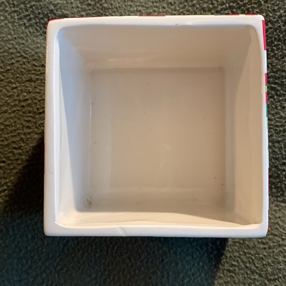 Jackson and Perkins striped holiday plant pot.  Approximately 3 3/4” x 3 1/4” - Picture 6 of 6